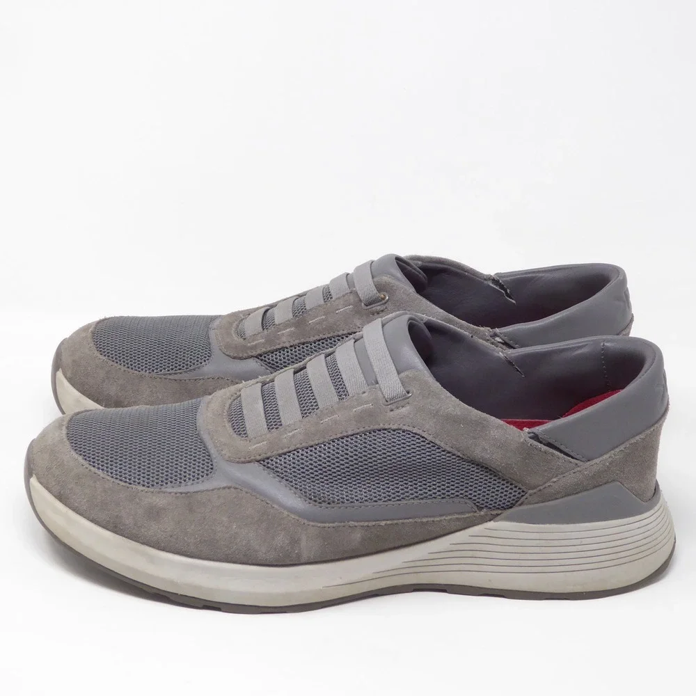 Kizik Mens Cupertino Sneakers Gray Suede Mesh Slip On Hands Free Size 11M